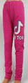Dětské zateplené bavlněné legíny Tik Tok, dívčí růžové bavlněné legíny Tik Tok, zateplené legíny Tik Tok | 140, 152, 164