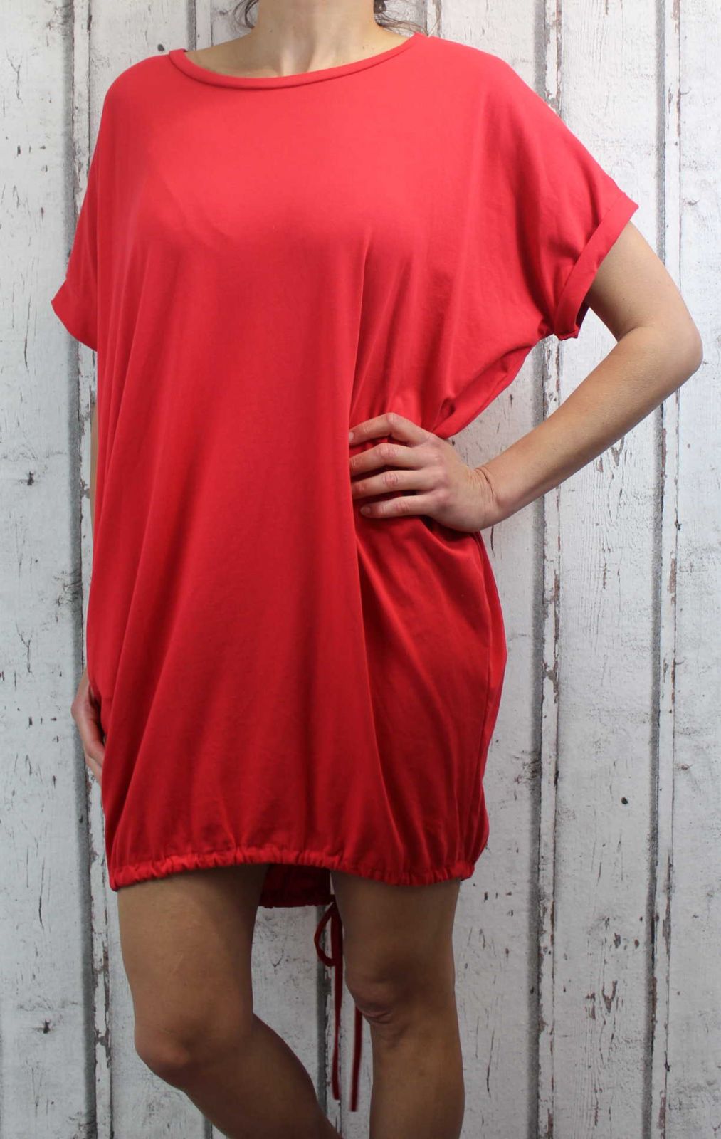 Dámské letní šaty, plážové šaty, dámská tunika, pohodlné šaty dámské šaty volný střih, červené volné šaty, bavlněné šaty Italy Moda