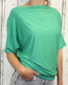 Dámské tričko krátký rukáv, tričko spadlá ramena, dámské volné triko, zelené volné tričko, široké tričko Italy Moda