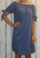 Dámské letní šaty, plážové šaty, dámské bavlněné šaty, pohodlné šaty dámské šaty volný střih, dámské modré šaty Italy Moda
