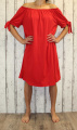 Dámské letní šaty, plážové šaty, dámské bavlněné šaty, pohodlné šaty dámské šaty volný střih, dámské červené šaty, šaty spadlá ramena, červené letní šaty Italy Moda