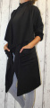 Dámský bavlněný kardigan, černý kardigan, dámská dlouhá mikina, černámikina Italy Moda