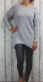Dámský svetr, dámský dlouhý svetr, dlouhý šedý svetr, teplý svetr, volný svetr Italy Moda