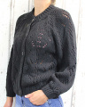 Dámský svetr, dámský oversize svetr, černý volný svetr, lehký volný svetřík, svetr na knoflíky, rozepínací svetr Italy Moda