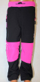 Dětské softshellové kalhoty KUGO, zateplené kalhoty, zimní kalhoty, podzimní kalhoty, dívčí softshellové kalhoty, dětské zateplené kalhoty, softshellové kalhoty, černo-růžové teplé kalhoty