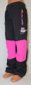 Dětské softshellové kalhoty KUGO, zateplené kalhoty, zimní kalhoty, podzimní kalhoty, dívčí sofshellové kalhoty, zateplené dívčí kalhoty, černé softshellové kalhoty, černo-růžové softshellové kalhoty | 110, 128