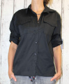 Dámská košile, bavlněná košile, prodloužená košile, černá košile Italy Moda