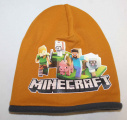 dětská čepice Minecraft, chlapecká bavlněná čepice Minecraft, čepice Minecraft, zateplená čepice Minecraft, žlutá teplá čepice Minecraft