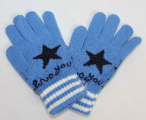 Dětské prstové rukavice, modré prstové rukavice, úpletové rukavice, pletené rukavice, dívčí prstové rukavice