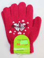 Dětské prstové rukavice, růžové prstové rukavice, slabé rukavice, pletené rukavice, dívčí prstové rukavice