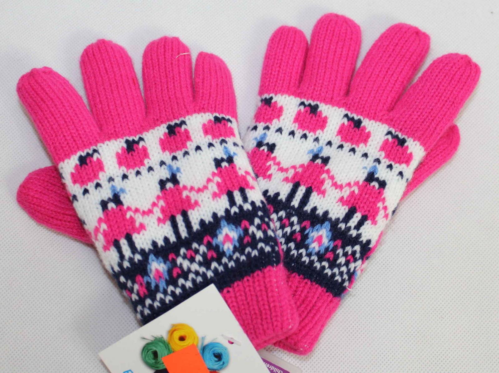 Dětské prstové rukavice, růžové prstové rukavice, úpletové rukavice, pletené rukavice, dívčí prstové rukavice, teplé rukavice, chlapecké prstové rukavice