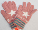 Dětské prstové rukavice, růžové prstové rukavice, úpletové rukavice, pletené rukavice, dívčí prstové rukavice