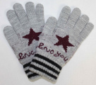 Dětské prstové rukavice, šedé prstové rukavice, úpletové rukavice, pletené rukavice, dívčí prstové rukavice