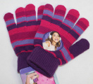 Prstové rukavice Violetta, dívčí prstové rukavice, úpletové rukavice, růžové rukavice Violetta