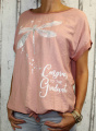 Dámské tričko volný střih, dámská tunika, dámská halenka, dámská košile, dámské volné tričko, tričko na zavazování, růžové tričko