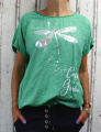 Dámské tričko volný střih, dámská tunika, dámská halenka, dámská košile, dámské volné tričko, tričko na zavazování, zelené tričko