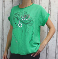 Dámské tričko volný střih, dámská tunika, dámská halenka, dámské volné tričko, zelené volné tričko, volné triko silueta