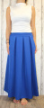Dámská dlouhá sukně, dámská balonová sukně, dlouhá modrá sukně, skládaná sukně, modrá sukně, dlouhá sukně se širokou gumou, elegantní dlouhá sukně Italy Moda