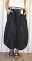 Dámská dlouhá šusťáková sukně, dámská balonová sukně, dlouhá černá šusťáková sukně, černá balonová sukně, šusťáková sukně, černá šusťáková sukně, šusťáková sukně s páskem Italy Moda