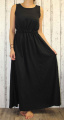 Dámské dlouhé šaty, elegantní šaty, pohodlné šaty, černé šaty, černé dlouhé šaty Italy Moda