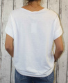 Dámské tričko krátký rukáv, dámské volné tričko, volná tunika, bavlněné triko, bavlněná volná tunika, bílé volné tričko, tričko na zavazování, volné triko, tričko pro silnější postavu, lněné triko, bavlněné triko Italy Moda